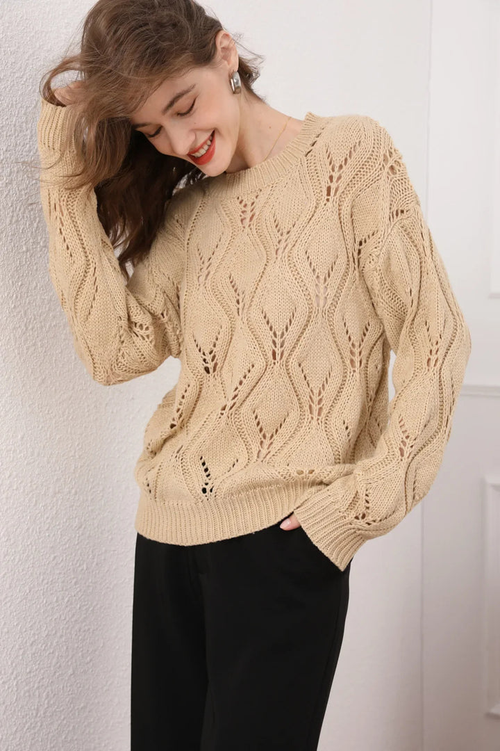 Golden Hour Warme Knit Cable Sweater van Hoge Kwaliteit - Gebreide Trui