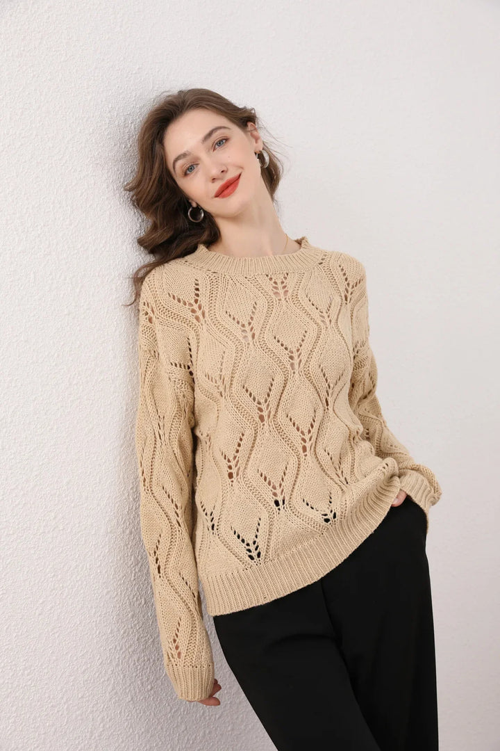 Golden Hour Warme Knit Cable Sweater van Hoge Kwaliteit - Gebreide Trui