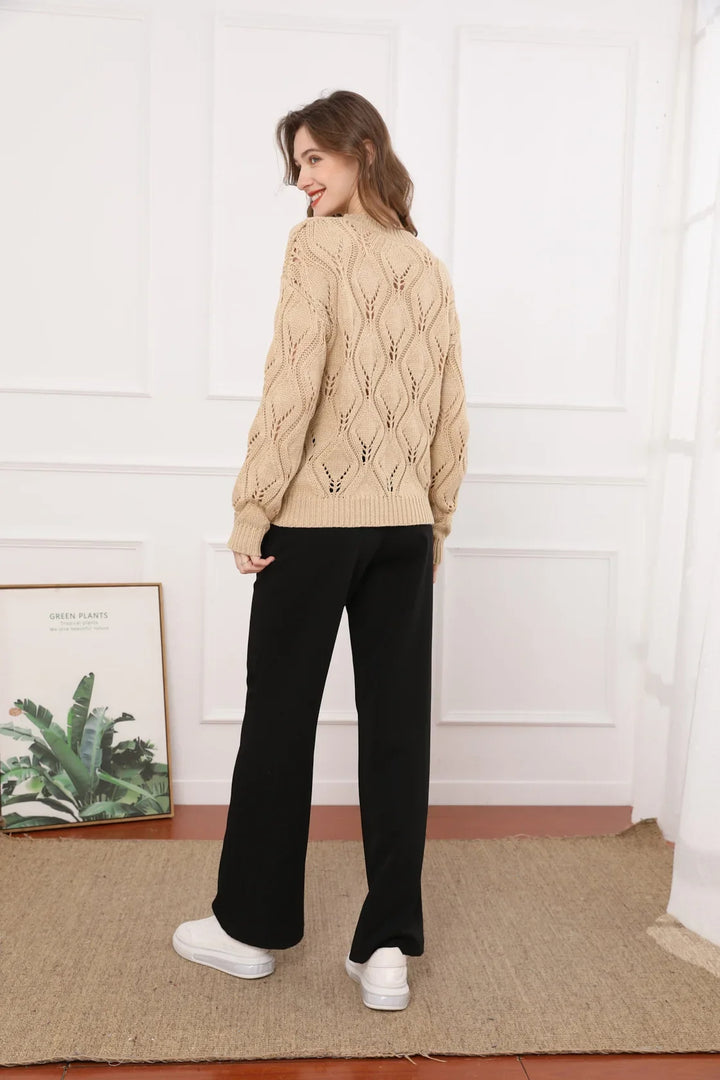 Golden Hour Warme Knit Cable Sweater van Hoge Kwaliteit - Gebreide Trui