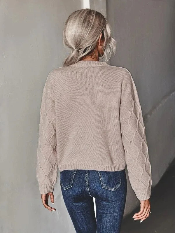 City Luxe Warme Knit Cable Sweater van Hoge Kwaliteit - Gebreide Trui