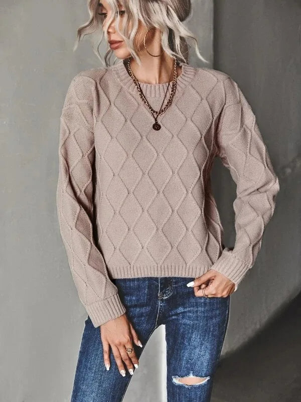 City Luxe Warme Knit Cable Sweater van Hoge Kwaliteit - Gebreide Trui