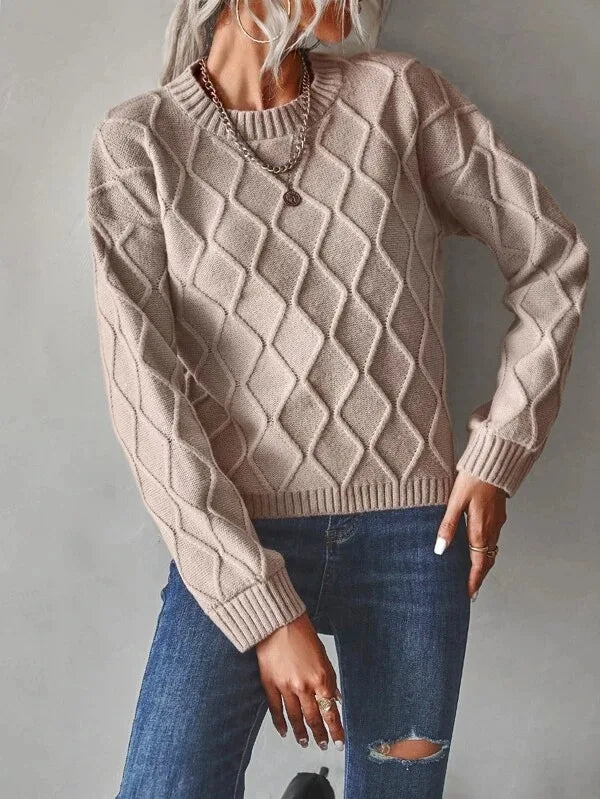 City Luxe Warme Knit Cable Sweater van Hoge Kwaliteit - Gebreide Trui