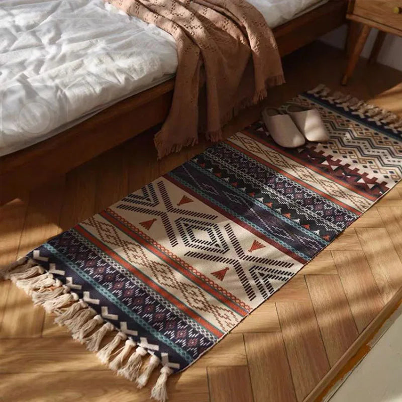 Boho Tapijt Katoen Handgemaakt Woonkamer Vloerkleed