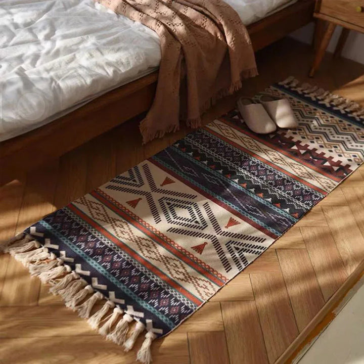 Boho Tapijt Katoen Handgemaakt Woonkamer Vloerkleed
