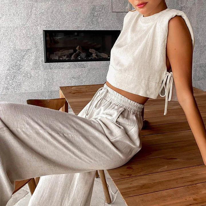 Linnen Set Broek + Top - Co ord set