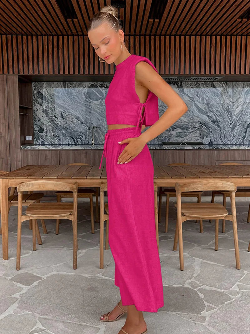 Linnen Set Broek + Top - Co ord set