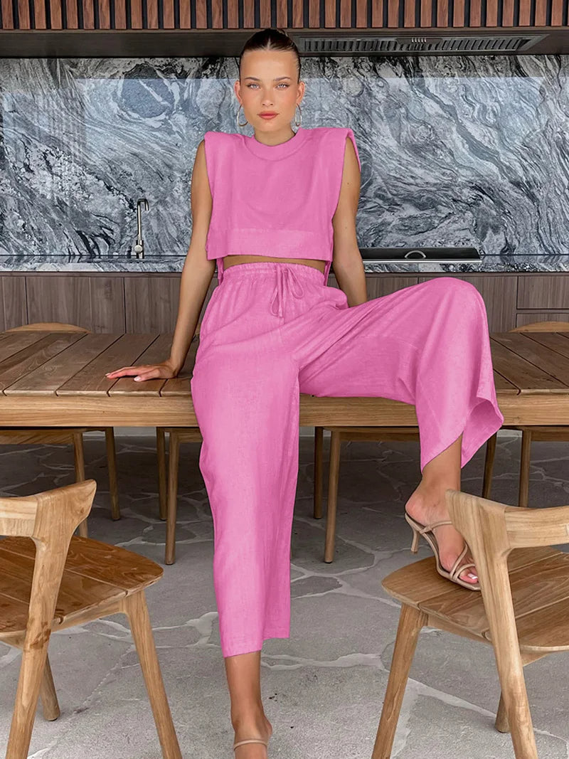 Linnen Set Broek + Top - Co ord set