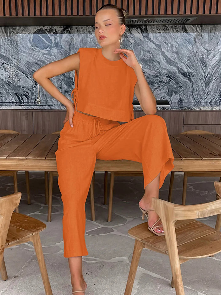 Linnen Set Broek + Top - Co ord set