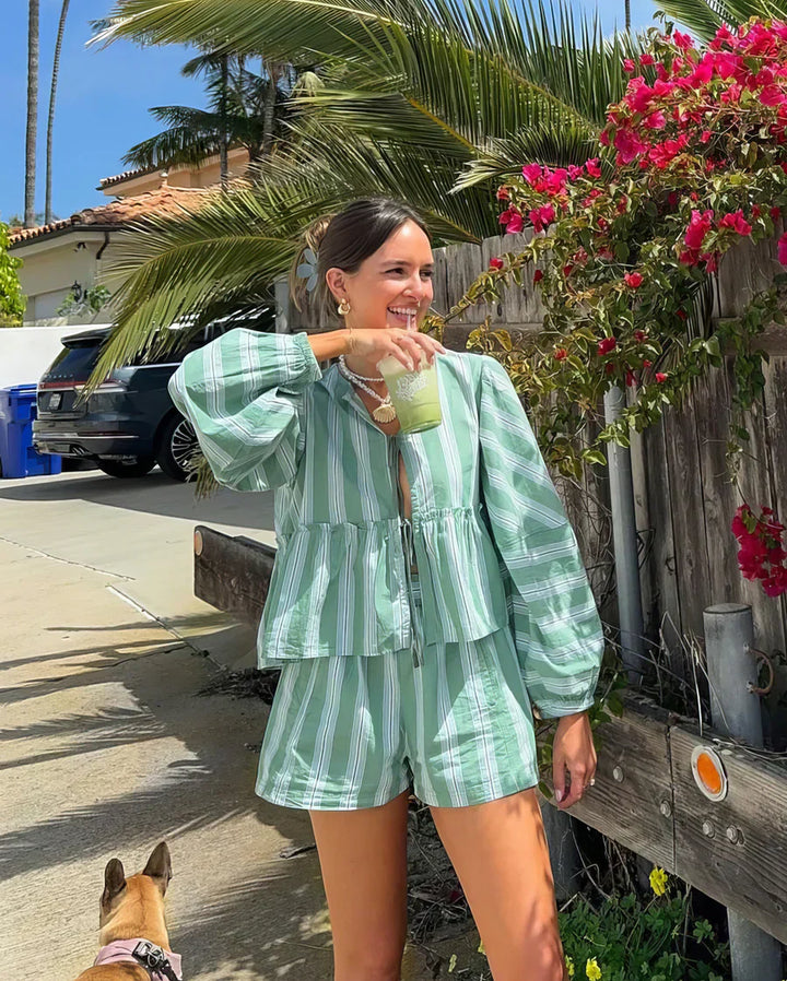 Garden Glow Zomerse Outfit Voor Dames: Top En Korte Broek – Tweedelige Set
