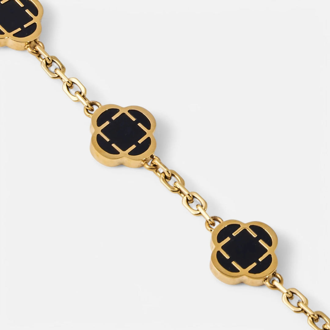 Noir Fleur Clover Schakel Armband - Klaver armband