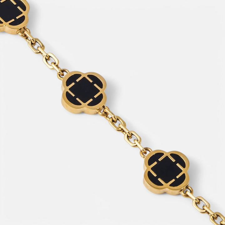 Noir Fleur Clover Schakel Armband - Klaver armband