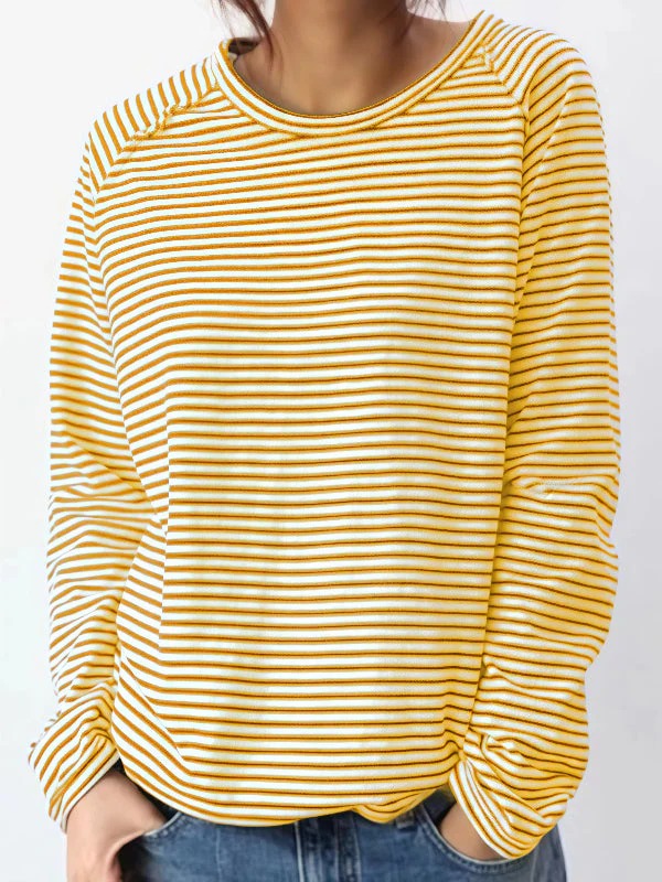 Midnight Lines Dames Longsleeve – Gestreepte Top met Lange Mouwen