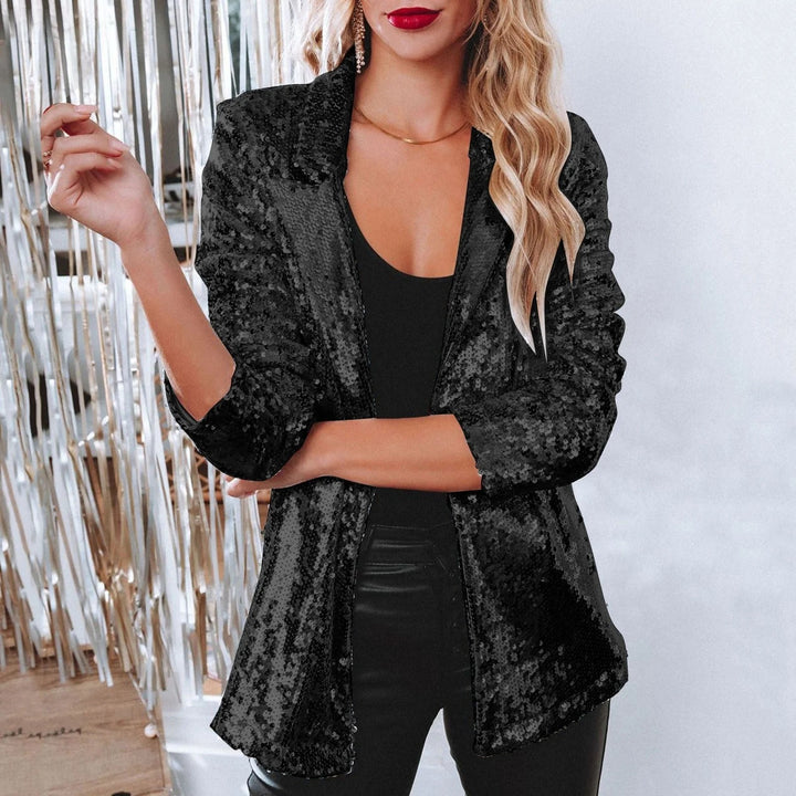 Disco Dream Glanzende Blazer Met Pailletten – Getailleerd Model Volledig Gevoerd Open Voorkant