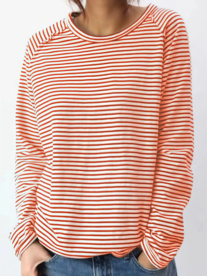 Midnight Lines Dames Longsleeve – Gestreepte Top met Lange Mouwen