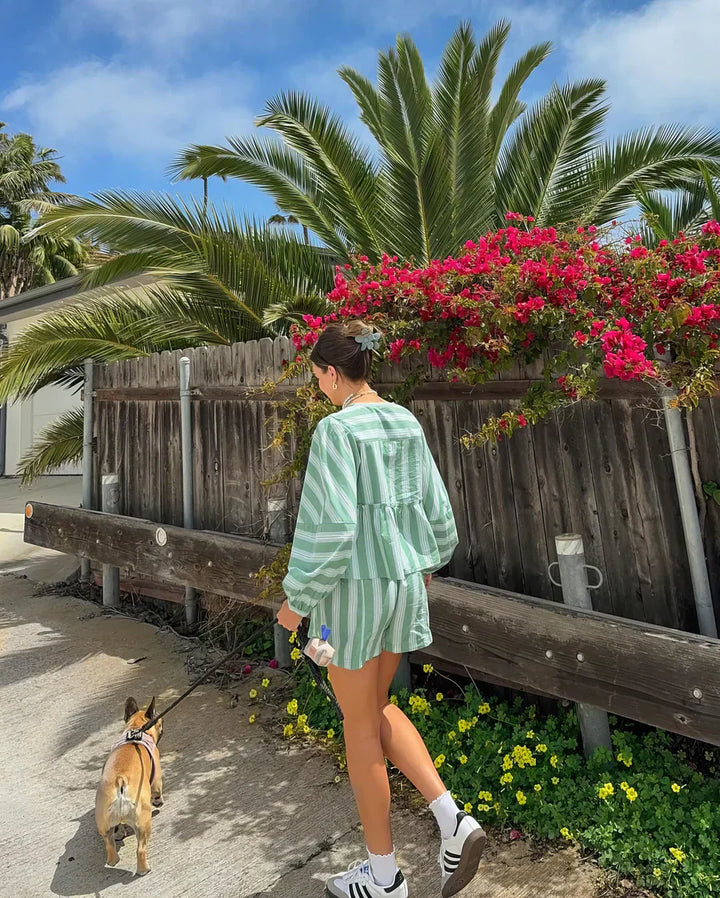 Garden Glow Zomerse Outfit Voor Dames: Top En Korte Broek – Tweedelige Set