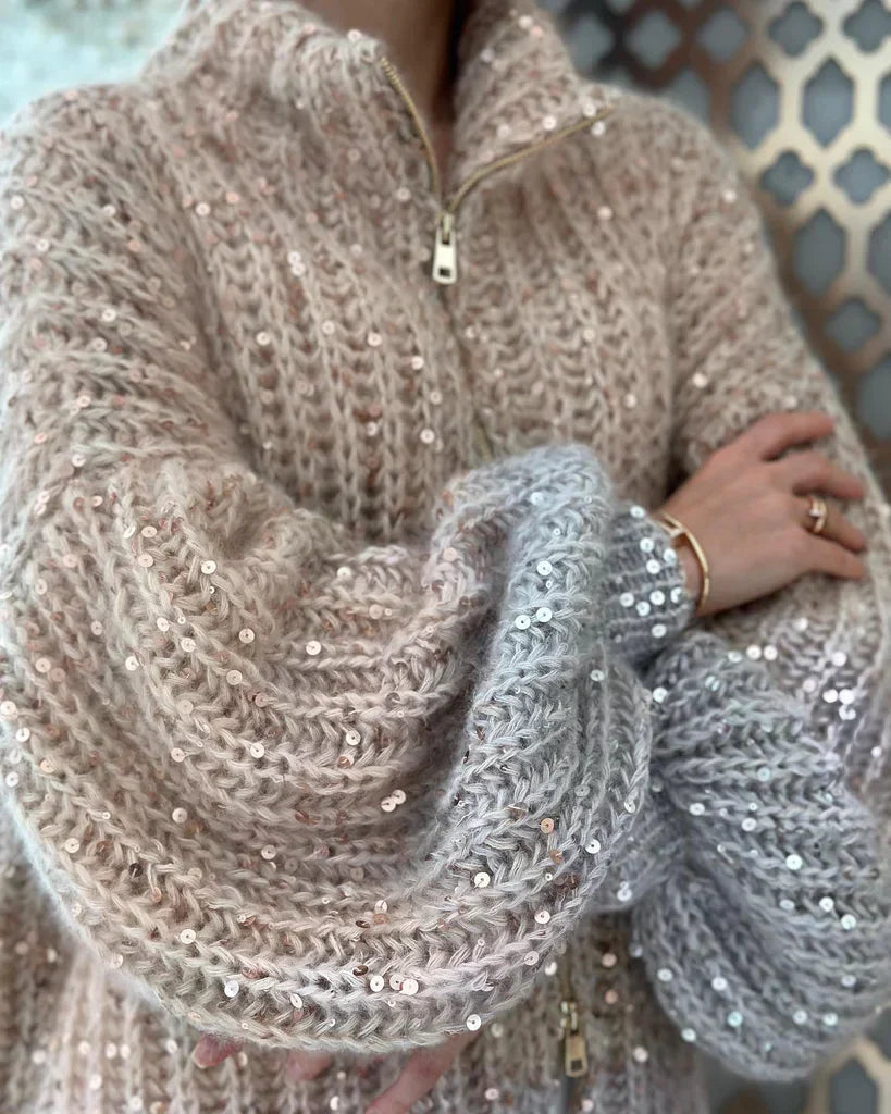 Novalynn - elegante gebreide sequin trui
