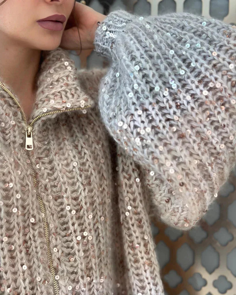 Novalynn - elegante gebreide sequin trui