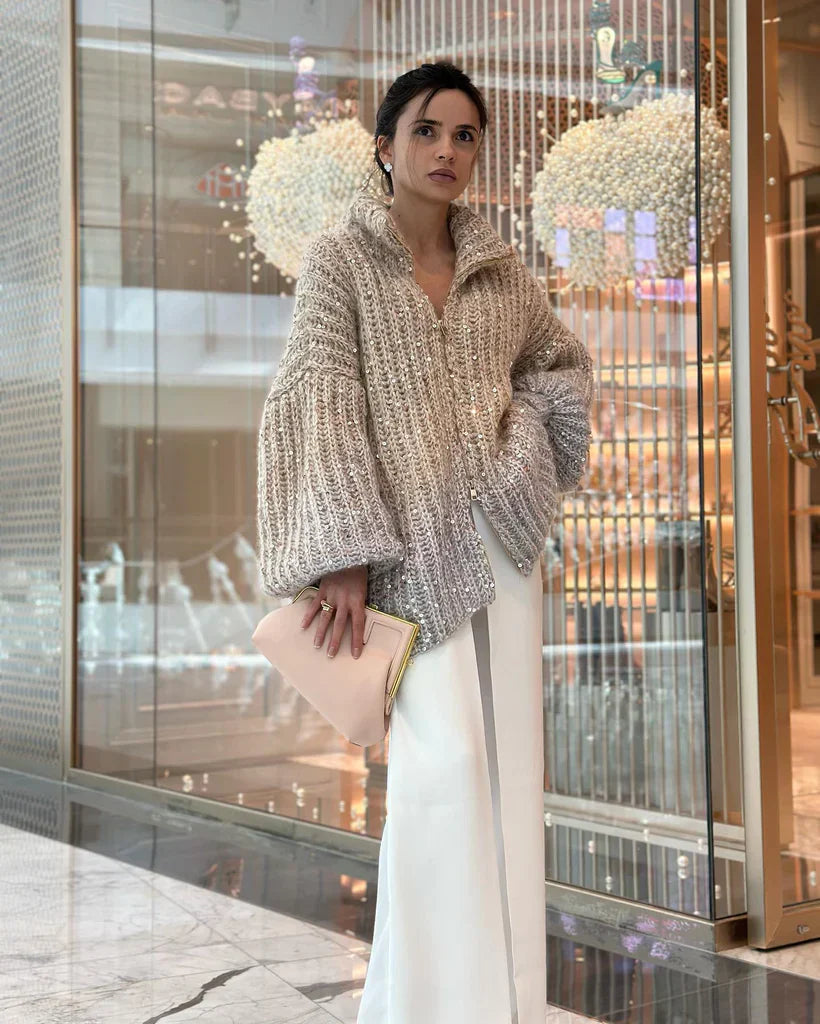 Novalynn - elegante gebreide sequin trui