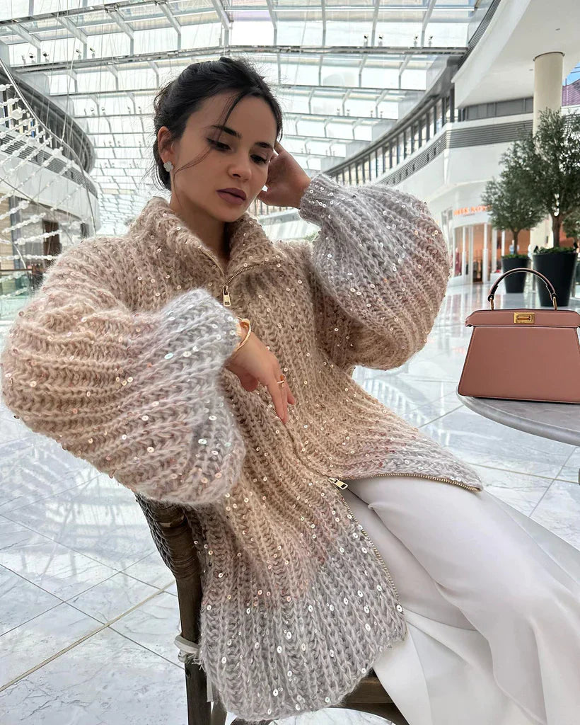 Novalynn - elegante gebreide sequin trui